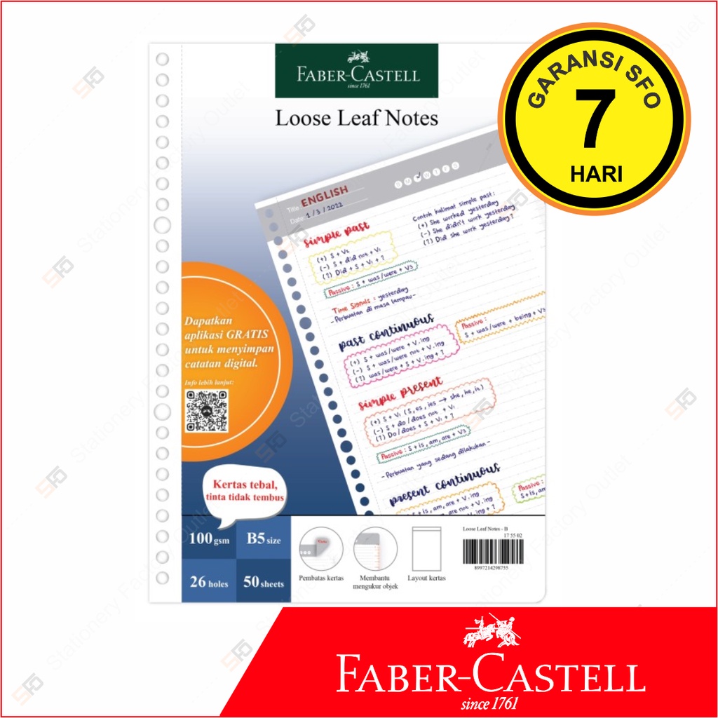 

Loose Leaf Digital B5 Faber Castell isi 50 - 100 gram Garis Biasa - B - SFO Semarang Official