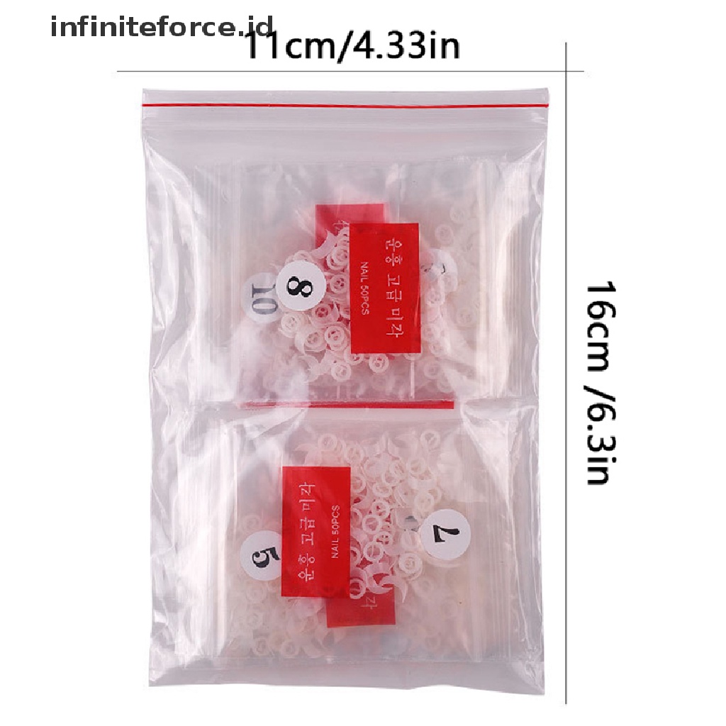 Infiniteforce.id 500pcs / Set Kuku Kaki Palsu Cover Setengah Untuk Manicure / Nail Art