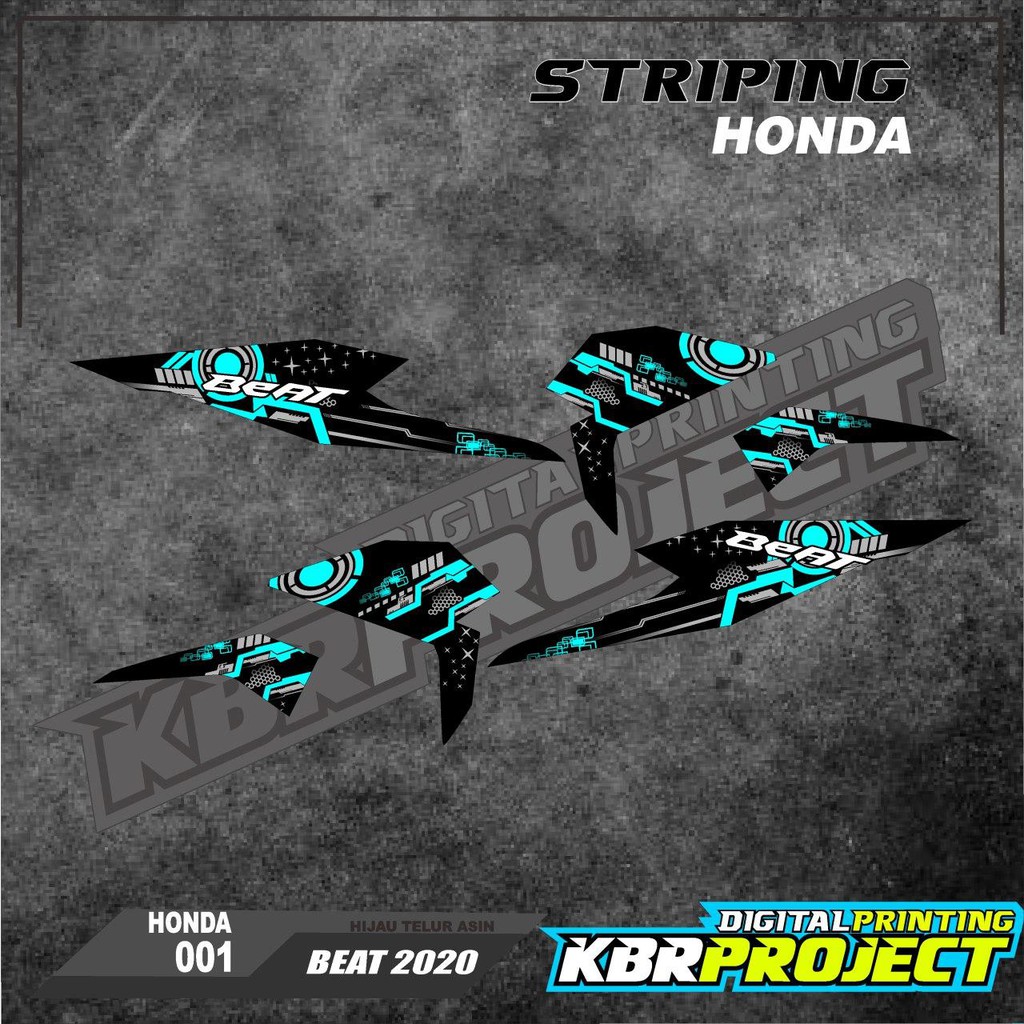 (cod) BEAT DELUXE 2020 Stiker Motor Striping Variasi Honda Racing Skotlet Scotlite 001 TRANSPARAN