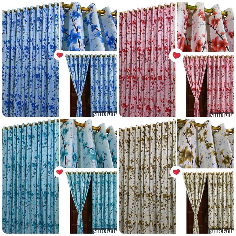 [ PINTU DAN JENDELA ] GORDEN SMOKRING + PONI MOTIF BUNGA MIX