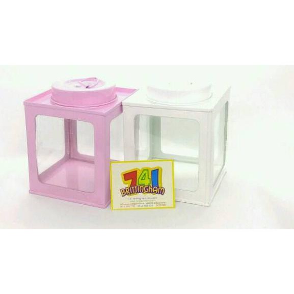 [DISKON] Size M Kaleng Kerupuk Mini Kaca 4 Sisi/ Kaleng Krupuk Mini/ Kaleng Kerupuk Shabby/ Toples K