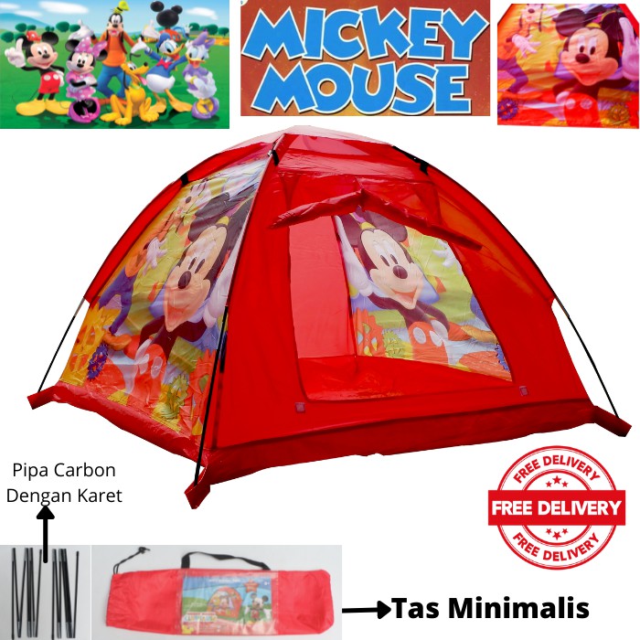 Tenda Rumah Rumahan Camping Dome Karakter - Tenda Mainan Anak Castle Kastil Kerucut Karakter