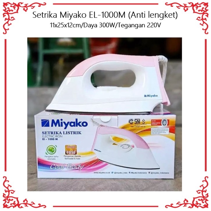 Setrika Miyako EL-1000M (Anti lengket)