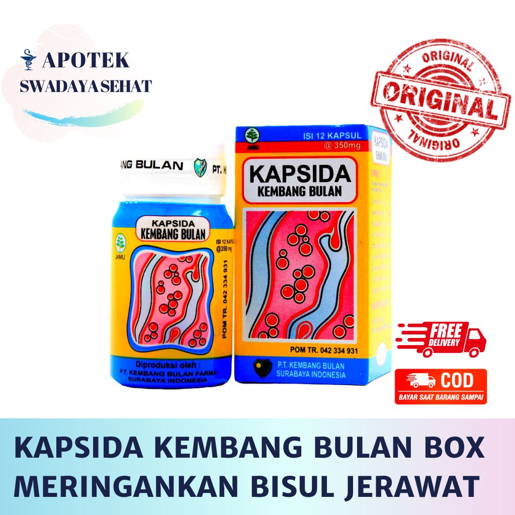 KAPSIDA KEMBANG BULAN BOX isi 12 Kapsul 350 Mg - Meringankan Jerawat Bisul Borok Kap Sida