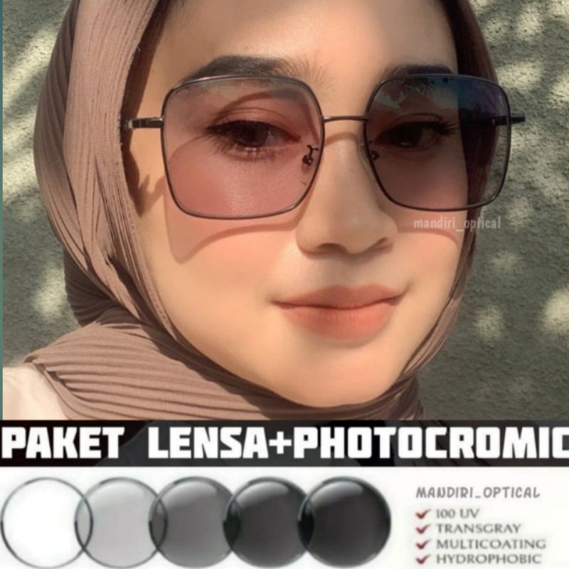 Frame kacamata kotak (paket frame+lensa photocromic) | kacamata antiradiasi | Gratis lensa antiradiasi | kacamata wanita | kacamata murah | kacamata minus | kacamata photocromic | kacamata kekinian | frame 7335