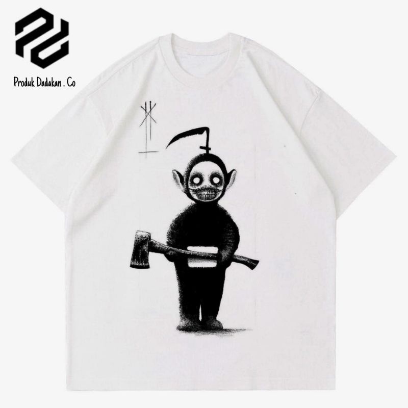 kaos TELETUBBIES / baju teletubis / t-shirt comic kartun movie film / tshirt putih oversize rap tee 