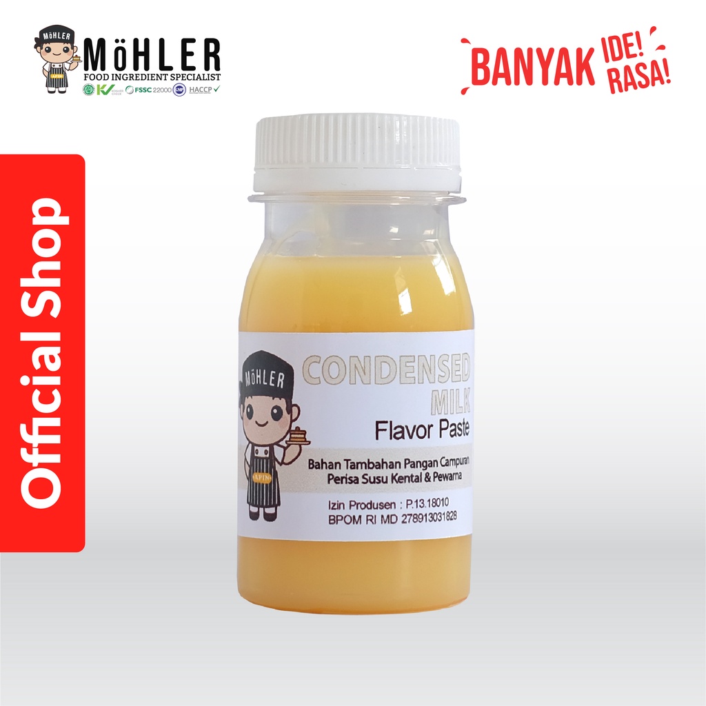 MOHLER Pasta perisa pewarna SUSU KENTAL / CONDENSED MILK (KLIK KOMBO HEMAT UNTUK BELI 1 GRATIS 1)