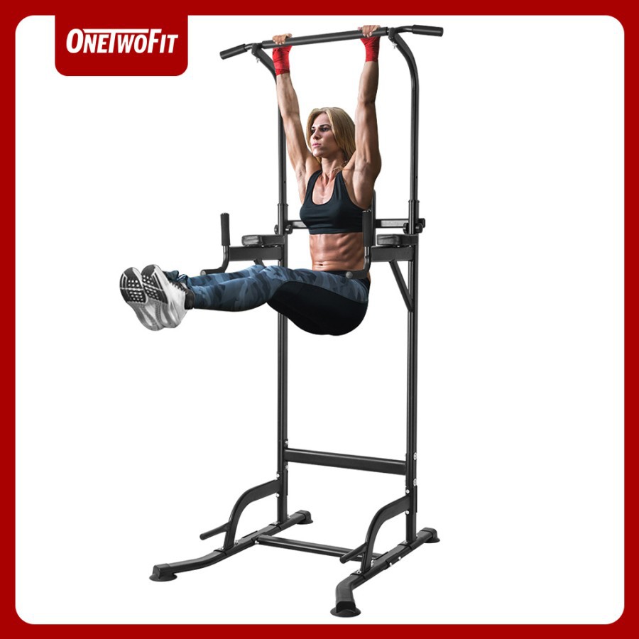 Onetwofit Power tower Pull up alat olahraga rumahan