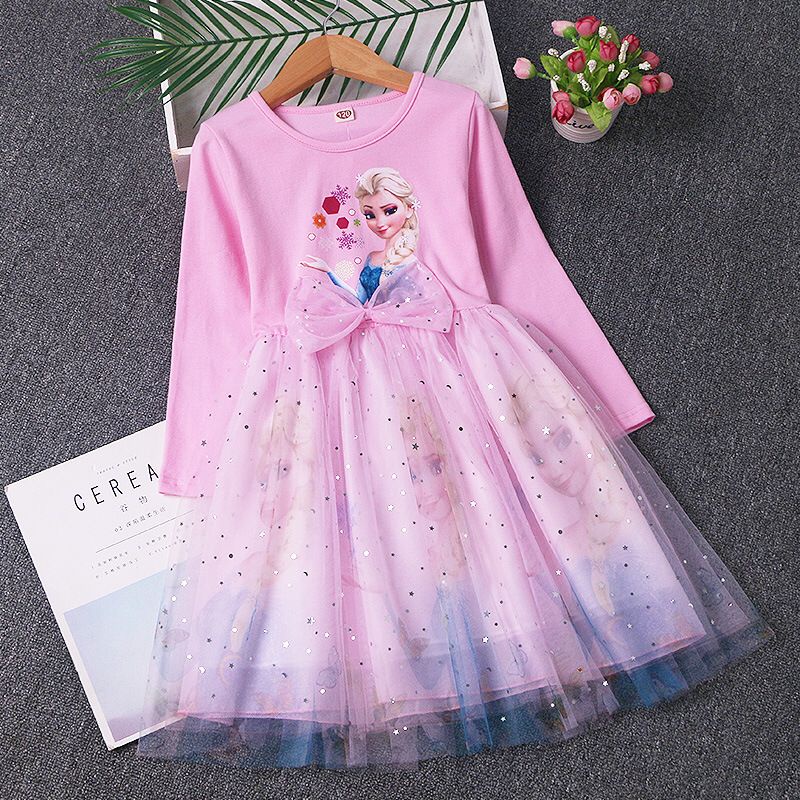 (LOLI-JKT) BD-117 DRESS FROZEN PITA MAGICAL ELSA 100-140