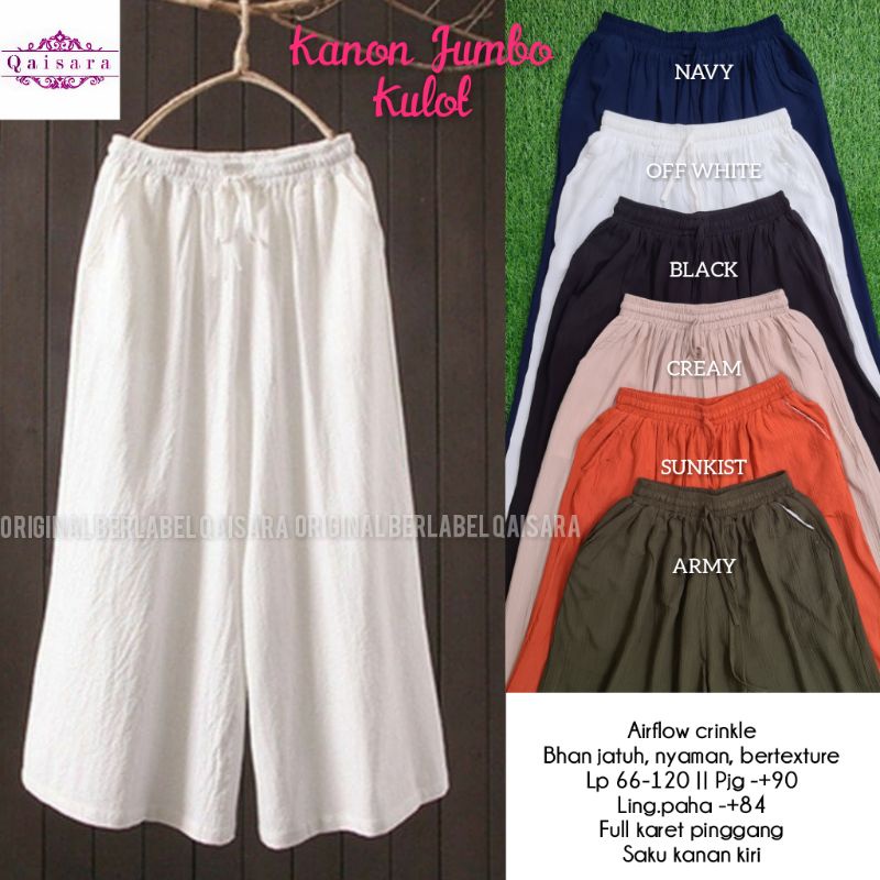 Kanon Jumbo Kulot Rayon Crinkle Premium