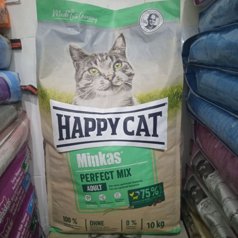 Ekspedisi Happy Cat Minkas Perfect Mix 10kg~Makanaan kucing Dewasa Happy Cat