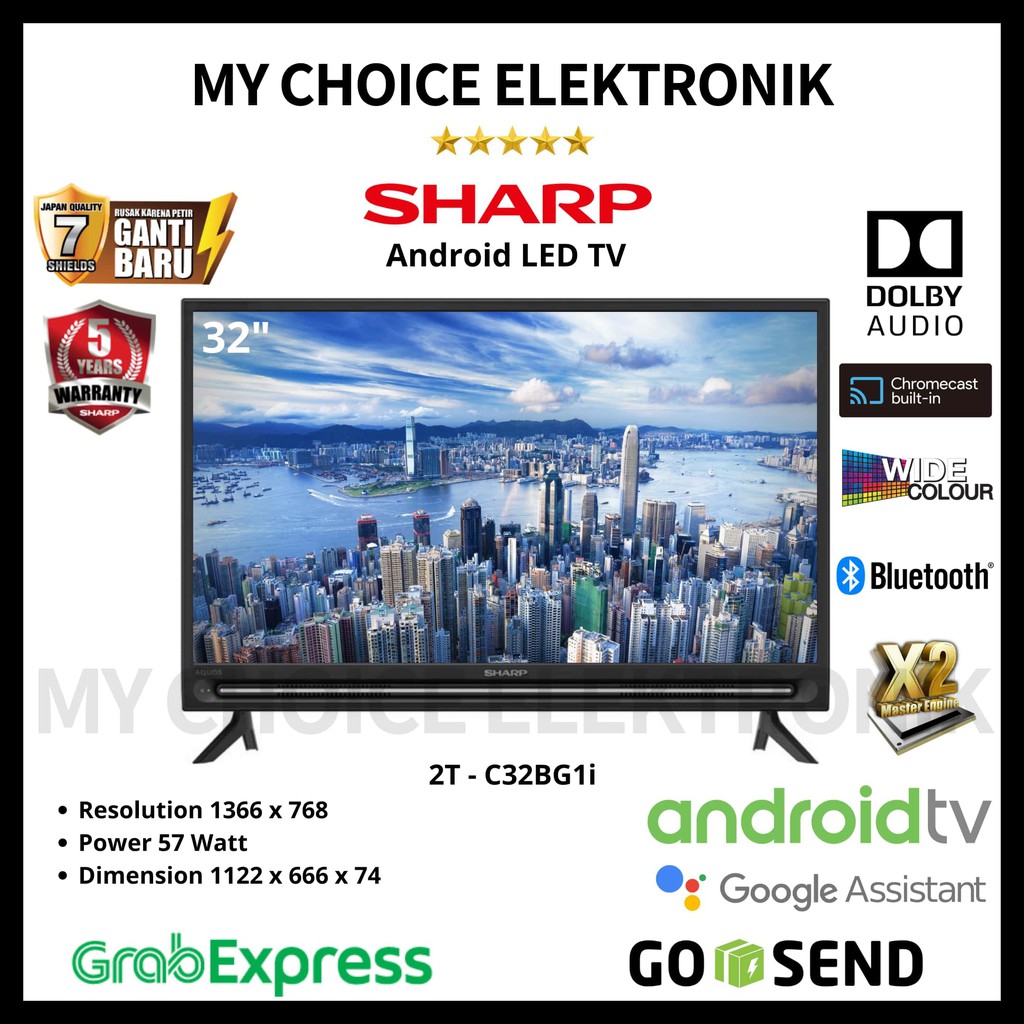 SHARP AQUOS 2T-C32BG1i Android UHD LED TV 32&quot;