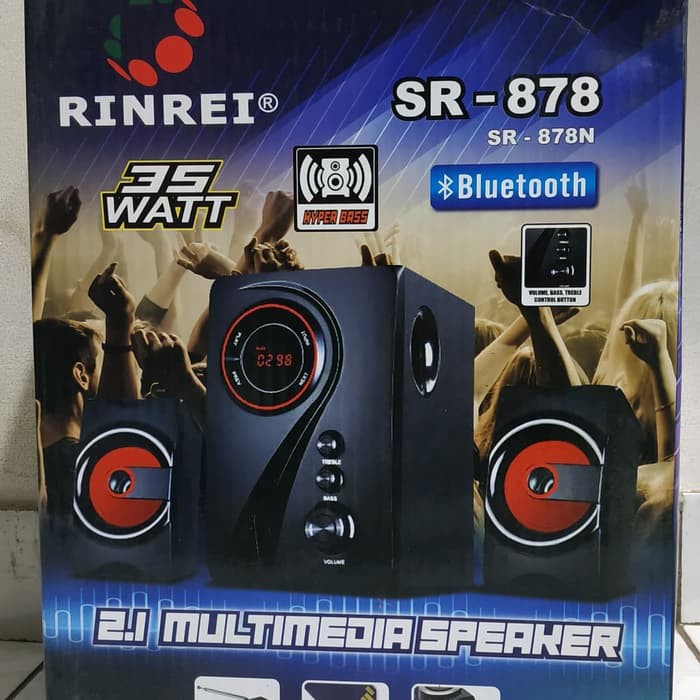 SPEAKER RINREI SR 878 N Audio Multimedia - RINREI SR-878N Speaker Aktif Bluetooth - Radio Fm - USB - CD Card FULL BASS