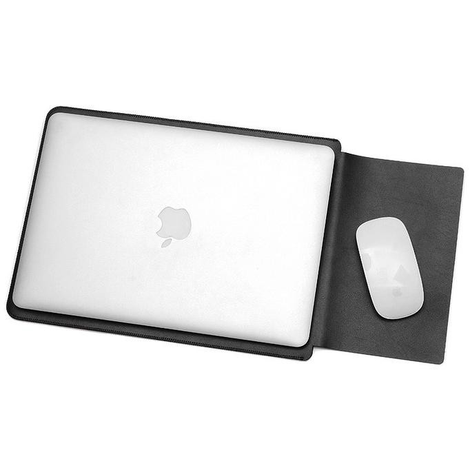 Leather Sleeve Case For Macbook Pro 2016 & Macbook Air 13 Inch - Black Stock Terbatas