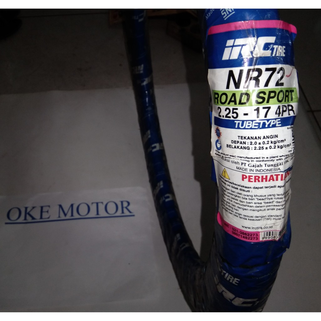 ban luar motor IRC nr72 225-17 tubetype