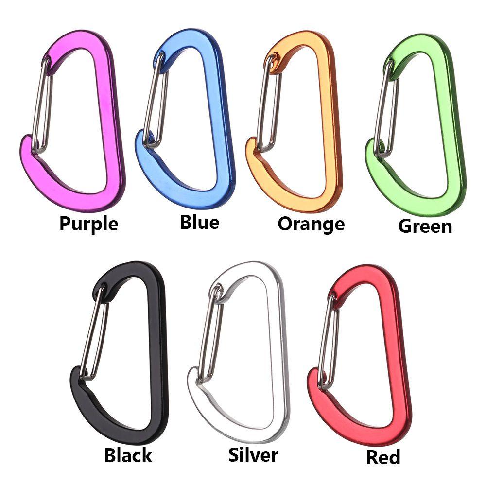 TOP 4pcs Gantungan Kunci Camping Outdoor Karabiner Aluminium Alloy Alat Pancing Carabiner