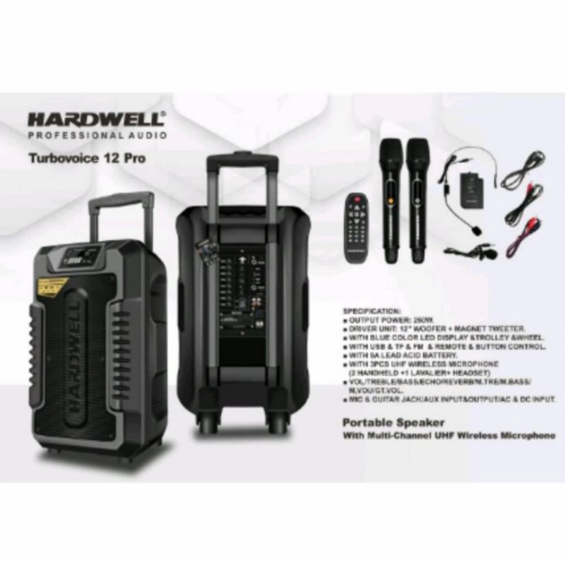 Speaker Portable Hardwell Turbovoice 12 pro original