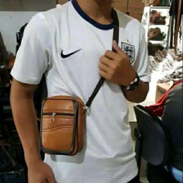 Tas slempang asli kulit tas cowok laki laki