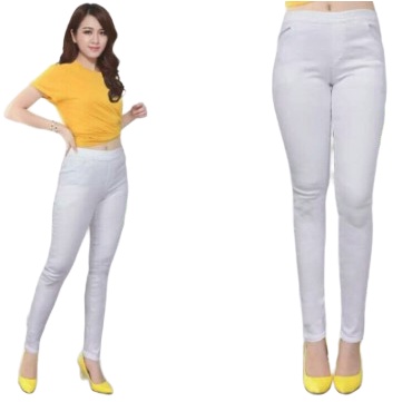 CELANA JEGGING POLOS TANPA RESELETING KARET PINGGANG|JEGGING JEANS WANITA KEKINIAN JUMBO DAN STANDAR|BISA COD