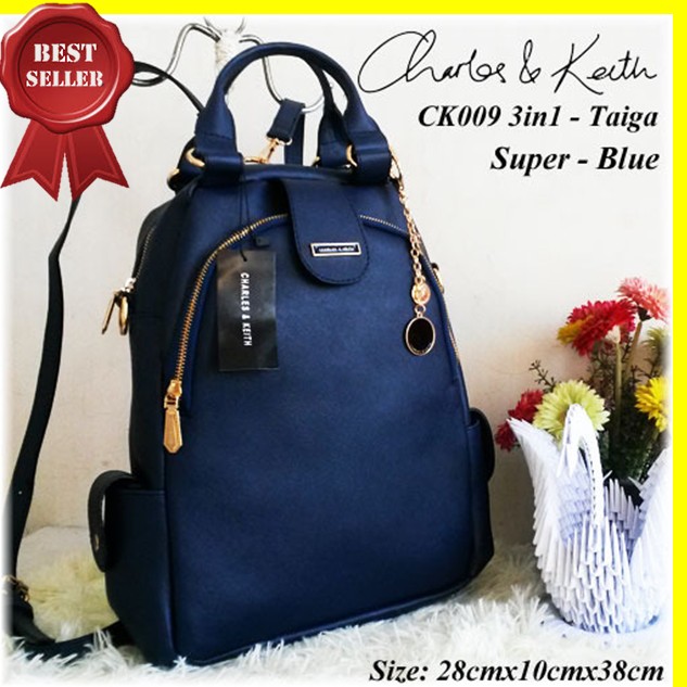 TERMURAH  Tas Charles N Keith Ck009 3In1 Super Blue I Tas Wanita Import Murah