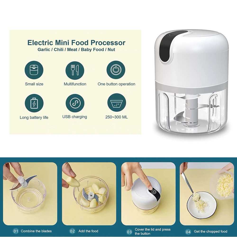 (100% BARANG ORI) Blender Portable Food Chopper Mini Elektrik 250ML - MGC220