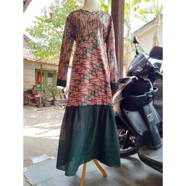 Gamis batik rempel bawah