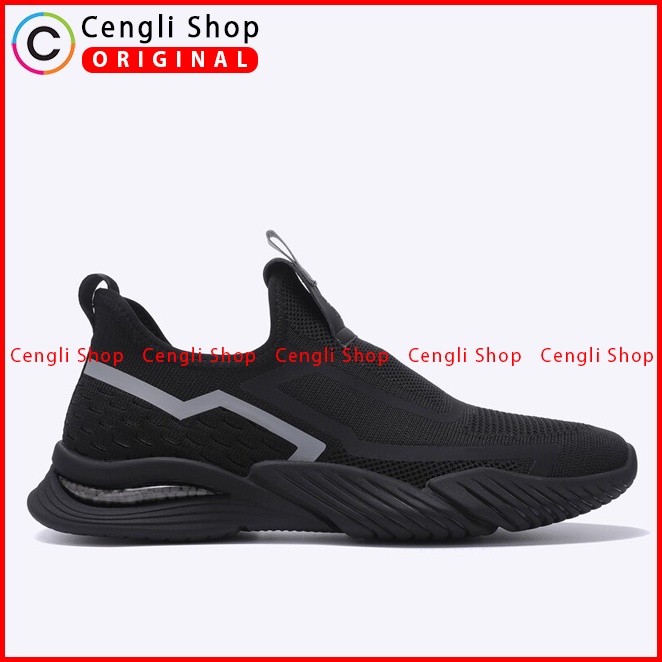 SEPATU SNEAKER EVERBEST PRIA ORIGINAL CASUAL KETS BRANDED HITAM EM57