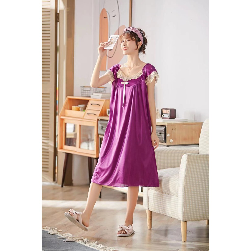 DRESS TIDUR SUTRA IMPORT WANITA