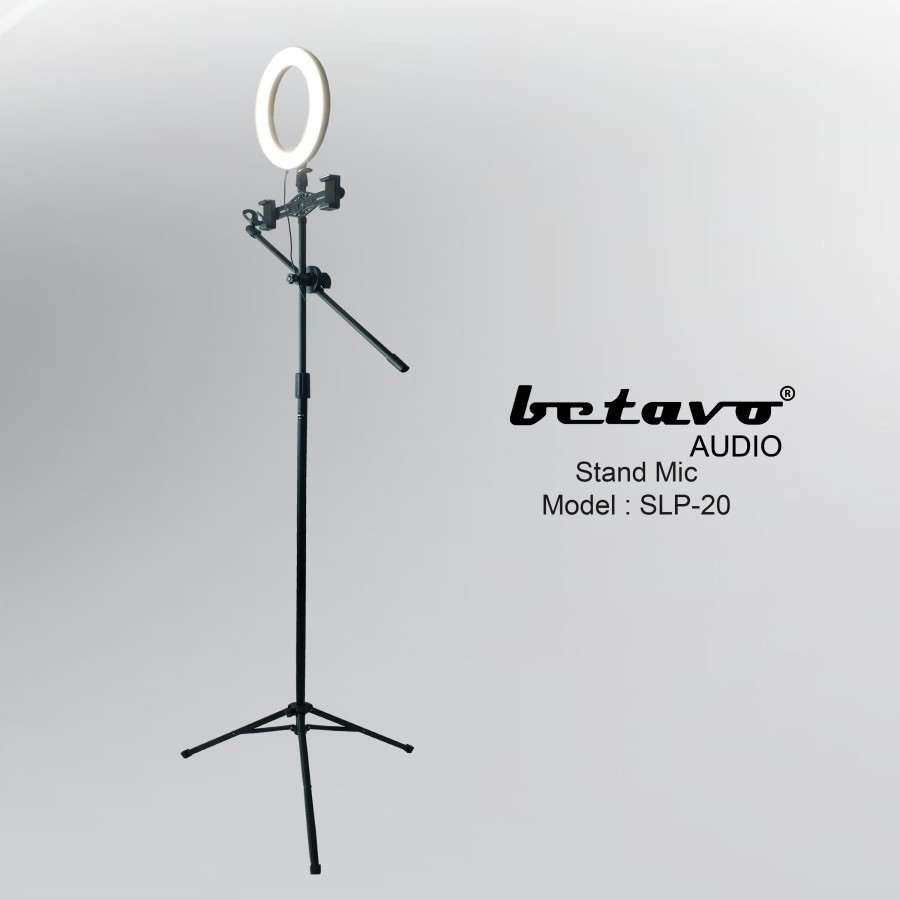 STAND MIC HOLDER HP DAN RING LED BETAVO SLP 20 PROFESIONAL AUDIO PRO