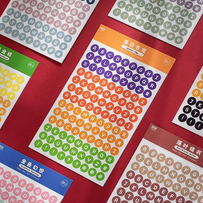 

Floralwhite 2 lembar stiker moon by dot sticker dekorasi jurnal warna pastel angka huruf alphabet bujo bullet journal