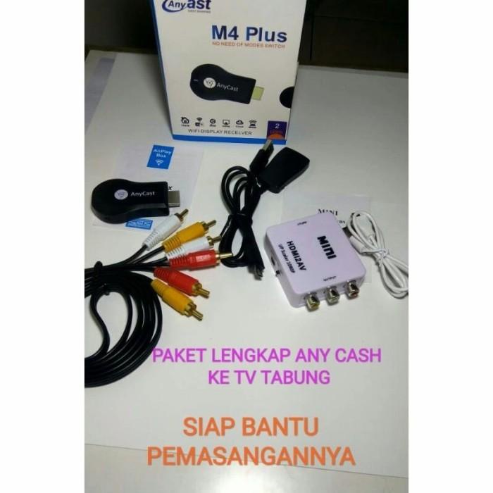 Paket Hdmi Dongle + Hdmi To Av Rca Konvertor Dari Hp Ke Tv Tabung