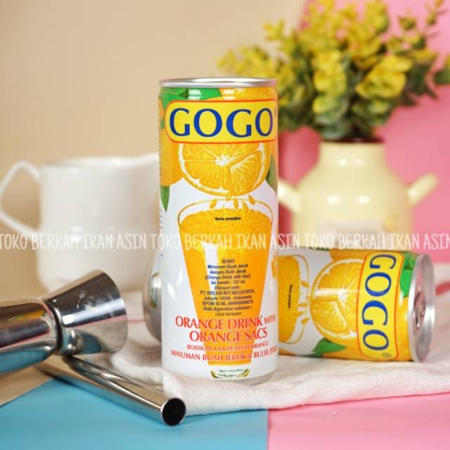 GOGO Orange Drink With Orange Sacs 237ml / Minuman Bulir Jeruk