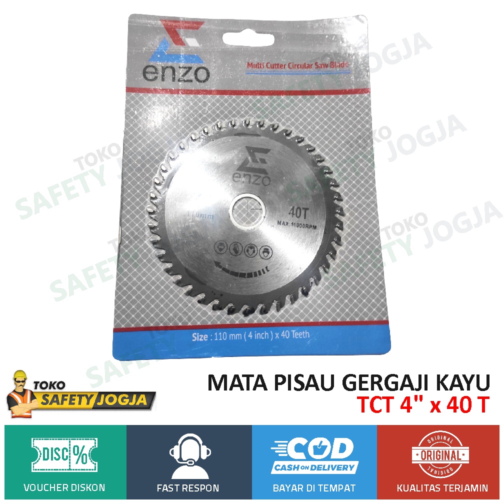 ENZO Mata Pisau gergaji Potong Kayu TCT 4&quot; x 40 T / Wood Circular Saw