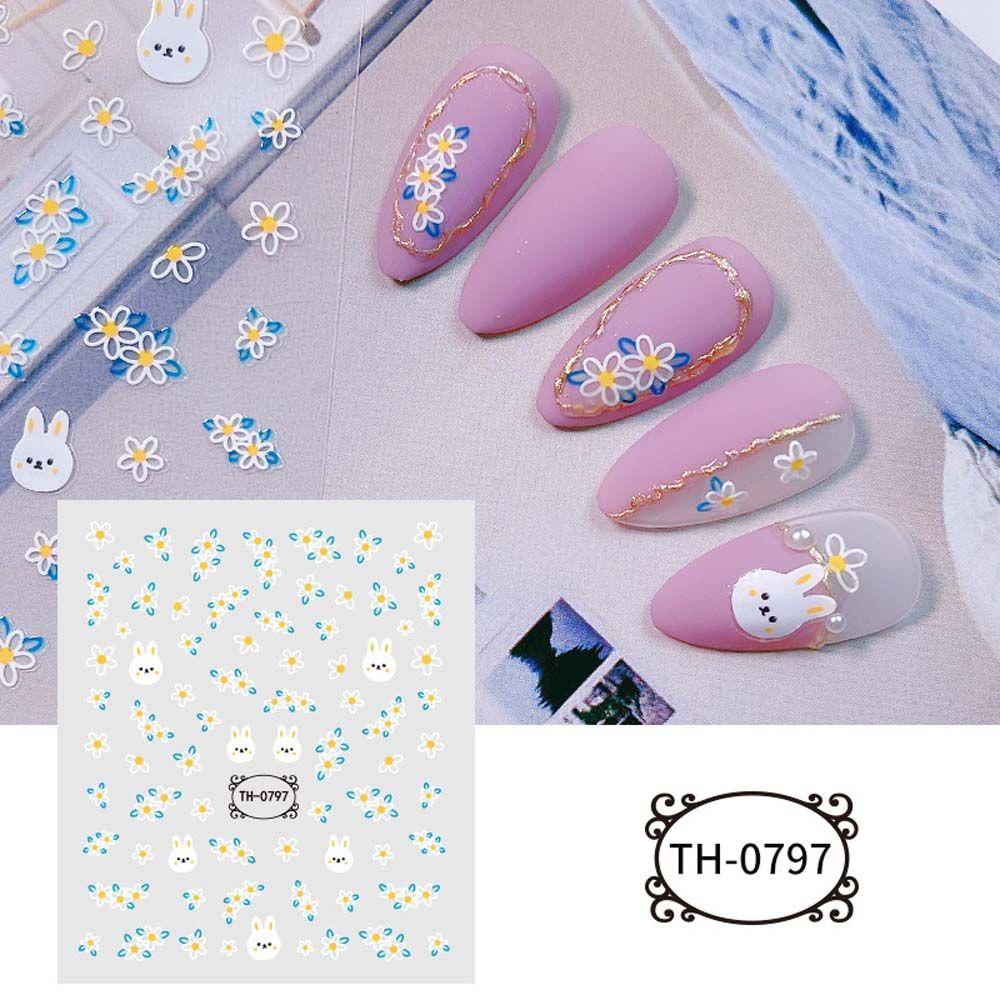 Mxbeauty Kartun Stiker Kuku Korea Beruang Smiley Ikatan Simpul Anjing Self Adhesive Nail Art Dekorasi