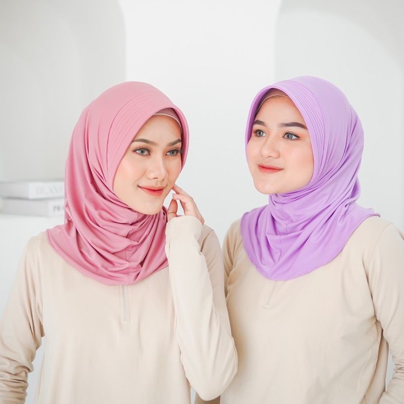 Bergo Sport / Hijab Sporty / Hijab Instant / Hijab Sporty Olah Raga Jersey-4
