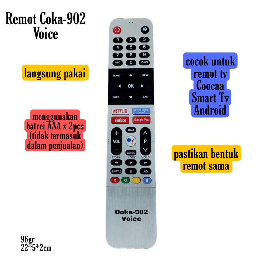 Remote Tv Coocaa Smart Tv Android Kualitas Ori