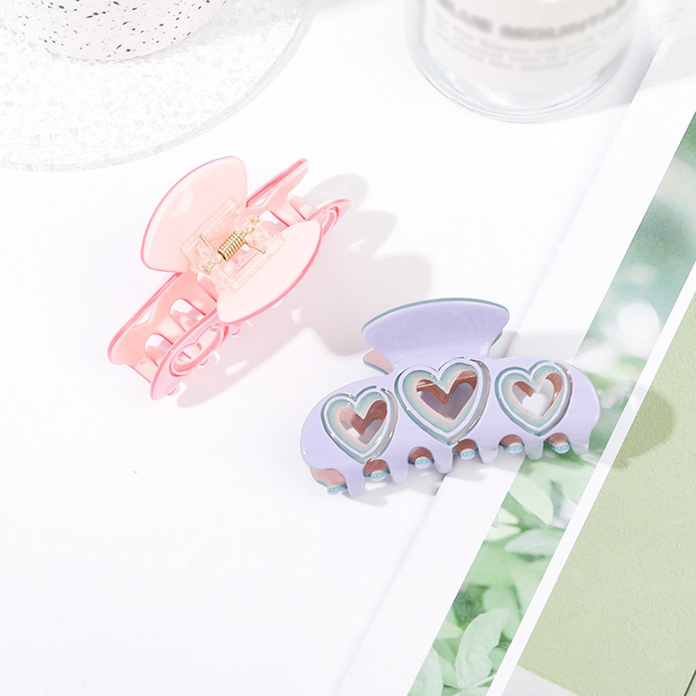 Jepit Rambut Bentuk Hati Model Cakar Gaya Korea Untuk Wanita