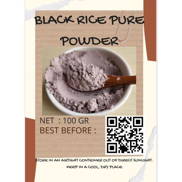 

BLACK RICE POWDER MURNI 100 GR