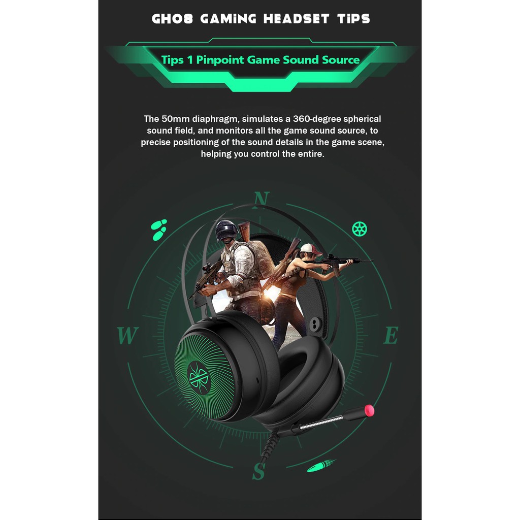DACOM GH08 - Wired Gaming Headphone for Mobile Phones and PC Gaming - Headphone Gaming dari DACOM