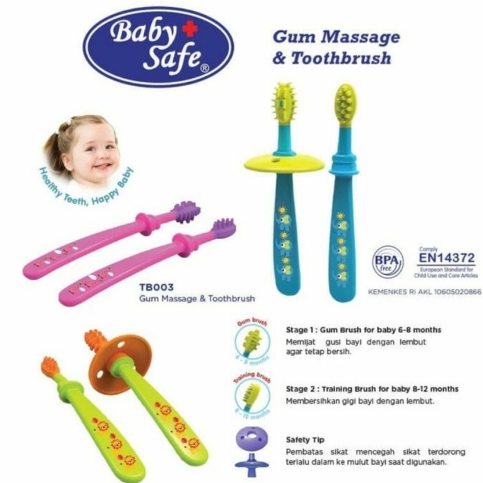 Baby Safe TB003 Gum Massage &amp; Toothbrush Sikat gigi bayi baby brush