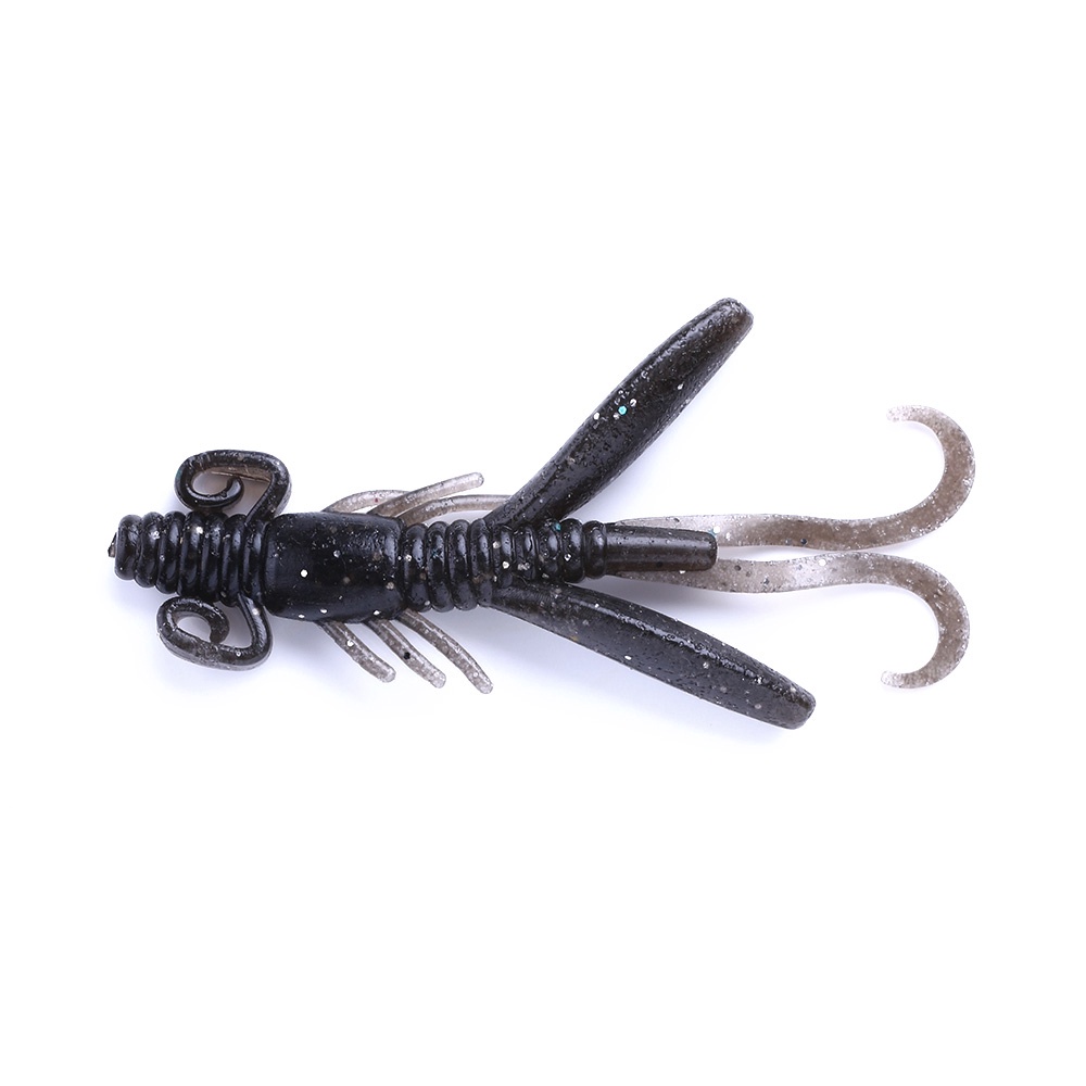 Hengjia 5pcs / Kantong Umpan Pancing Bentuk Udang Bahan Karet Plastik Lembut 12g 9cm Insect soft lures