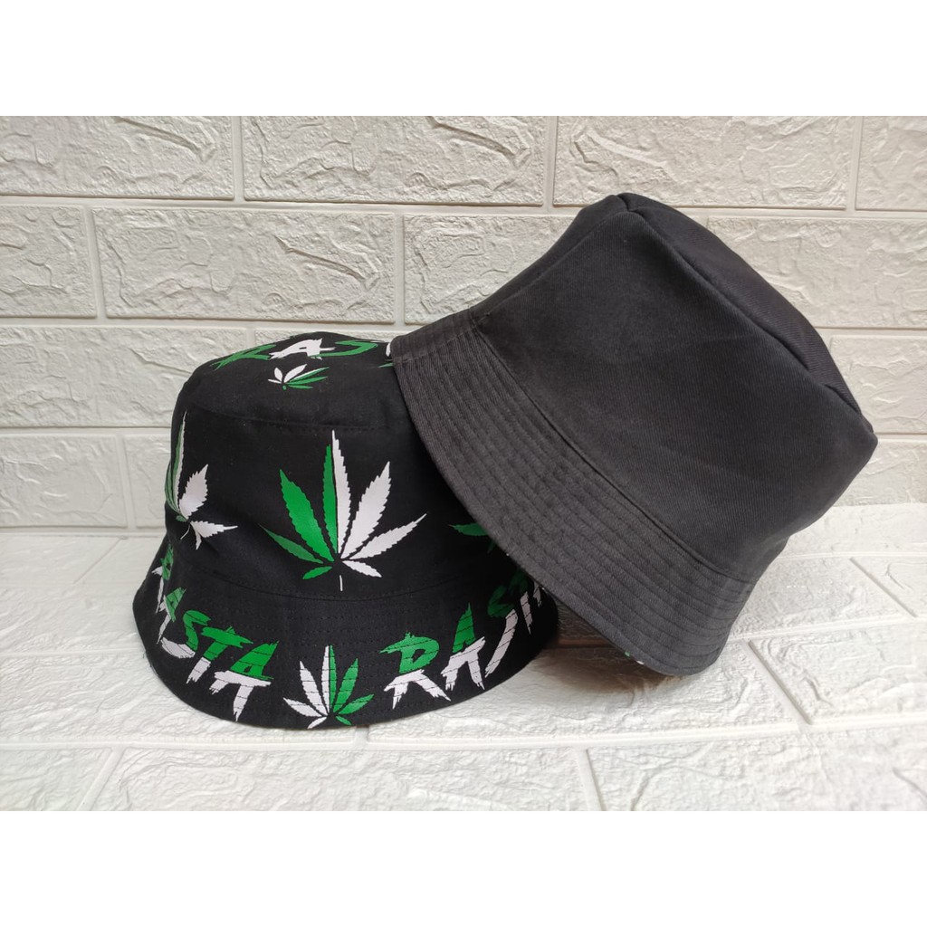 Topi bucket sablon premium bolak balik / Topi Bucket Sablon Rasta