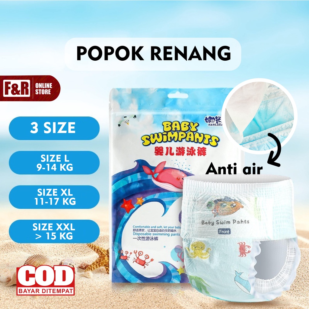 Popok Renang Bayi Anak Popok Tahan Air Popok Sekali Pakai Disposable Diapers Baby Swim Pants