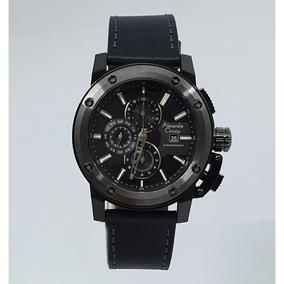 Alexandre Christie Ac6519 Full Black Jam Tangan Pria Original