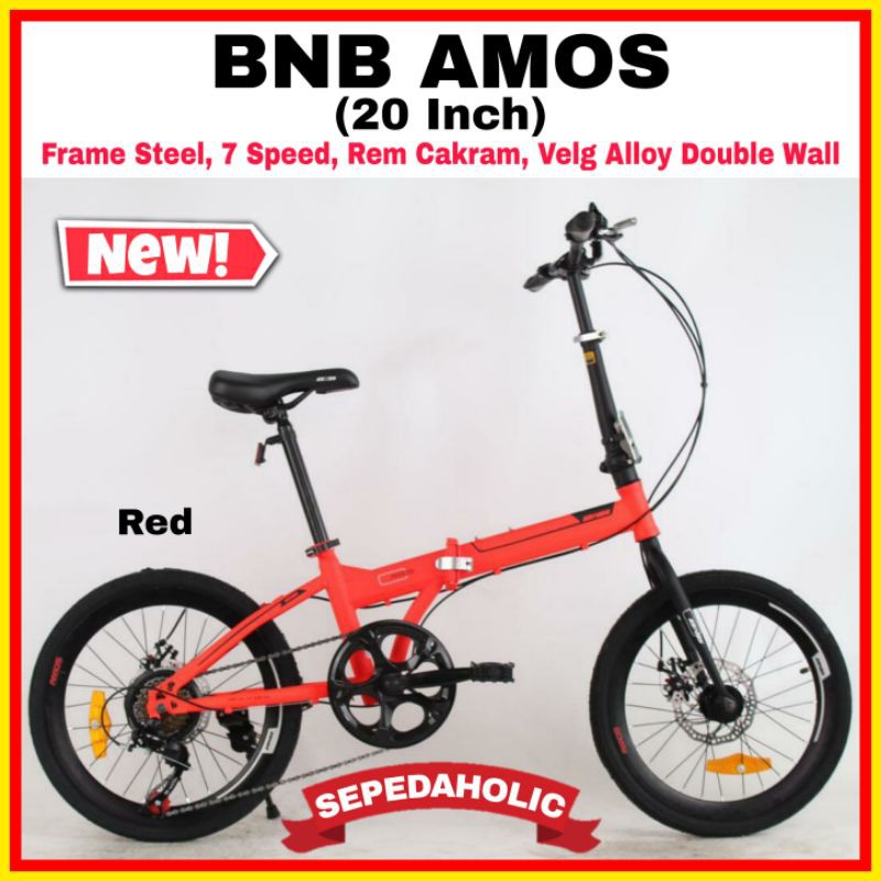 Sepeda Lipat 20 Inch BNB Amos ( 7 Speed , Rem Cakram )