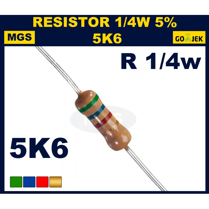 Resistor 1/4w 5K6 5% 1000PCS