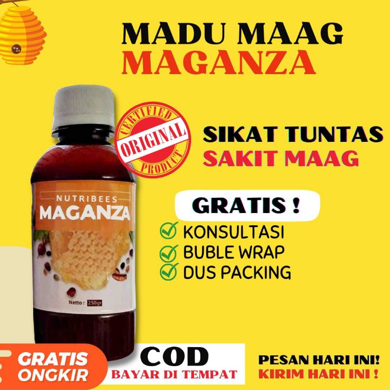 

Madu lambung, Madu lambung kronis, Madu asam lambung dan gerd, Nutribees Maganza 250 gr