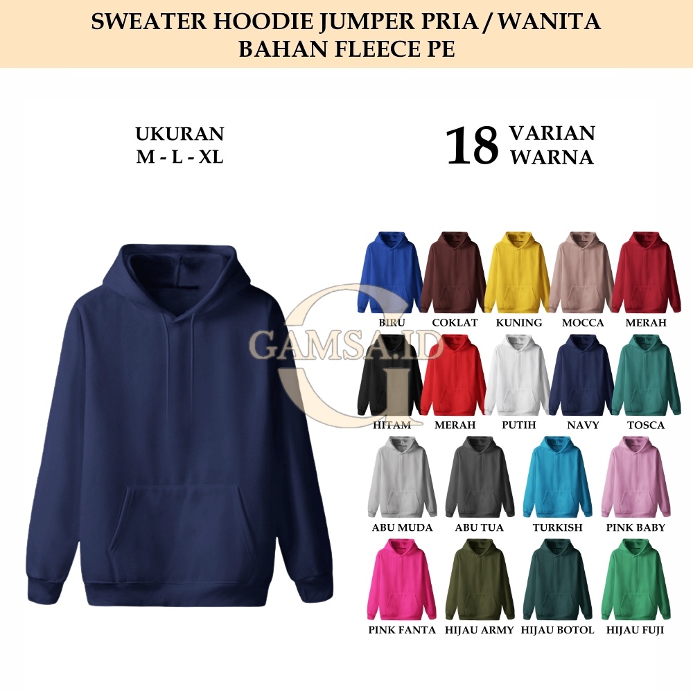 SWEATER HOODIE PRIA WANITA - JAKET POLOS JACKET JUMPER SEKOLAH KULIAH MURAH