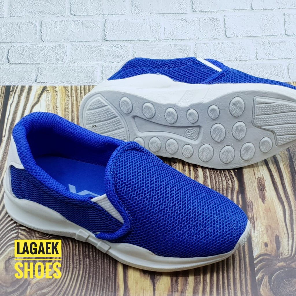 Sepatu Anak Laki Laki 2 - 6 Tahun Sport BIRU Sepatu Anak Cowok Cewek Sport Slip ON Alas Karet Anti Licin  Size 22 - 35