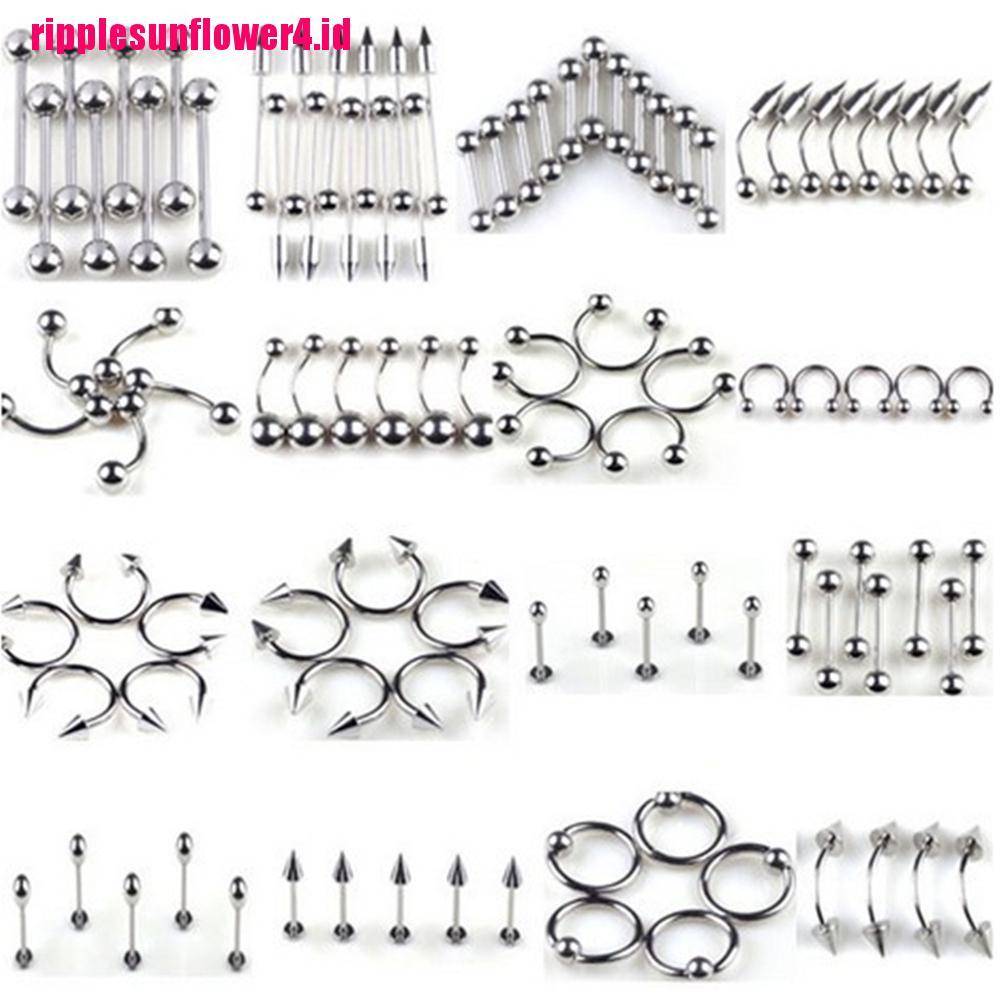 85pcs Anting Tindik Perut / Lidah / Alis / Bibir Bahan Stainless Steel